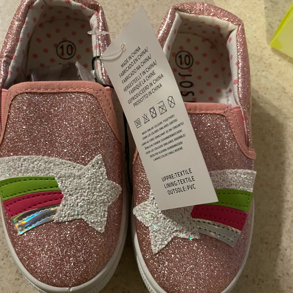 JOSINY Kids Shoes for Girls Boys - Toddler Casual Canvas Sneakers Slip  size 10